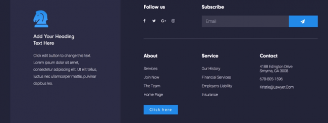 Elementor premade footer block