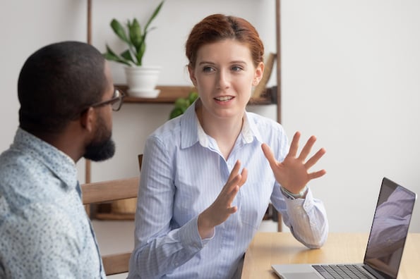 customer service rep using empathy phrases to show they care about customer needs