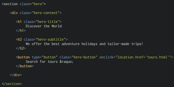 Estructura de hero image