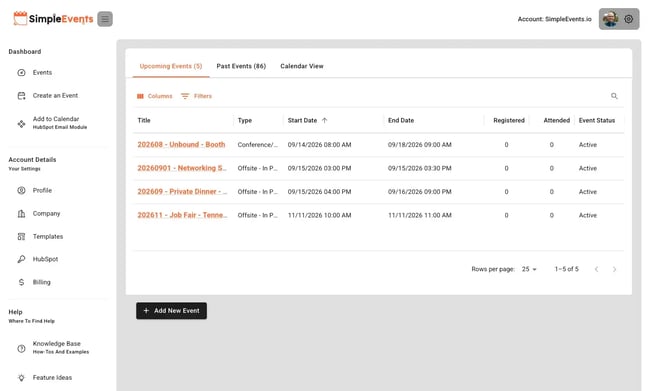 best event registration software, SimpleEvents.io