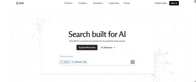 Exa AI search engine, AI search