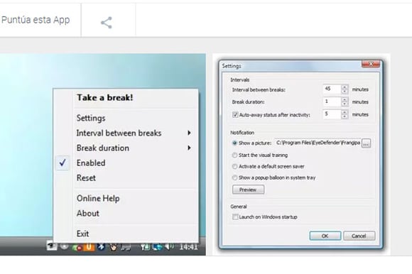 EyeDefender, software de descanso ocular
