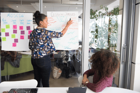 collaborateurs élaborant leur stratégie d'acquisition