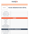 Modèle gratuit de fiche de réservation pour hôtel