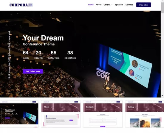 template de site événementiel pour CMS Hub de HubSpot