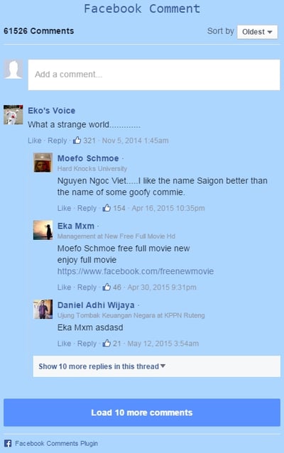 Facebook comments section with custom blue background featured on WordPress site via WordPress Facebook Comments plugin by WpDevArt