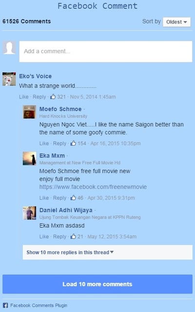 Facebook comments section with custom blue background featured on WordPress site via WordPress Facebook Comments plugin by WpDevArt