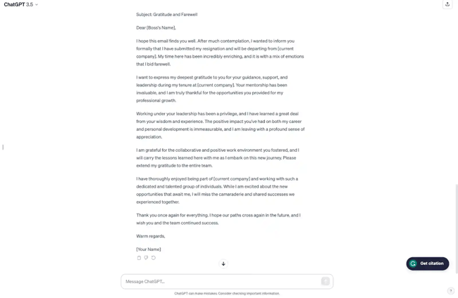 Farewell email for your boss