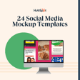 A computer screen displaying various colorful social media post mockups, featuring text and images, with the title 