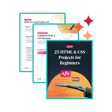 Presentation of the cover and pages of an ebook on HTML projects for beginners, including common HTML elements and building a personal profile card. 