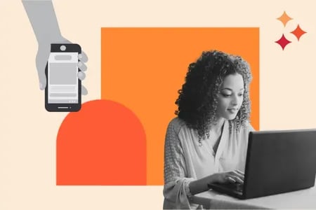 Marketer determining how often to post on social media by looking at a calendar