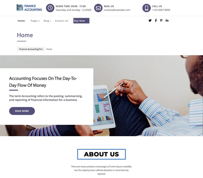 best accountant WordPress themes: Finance Accounting