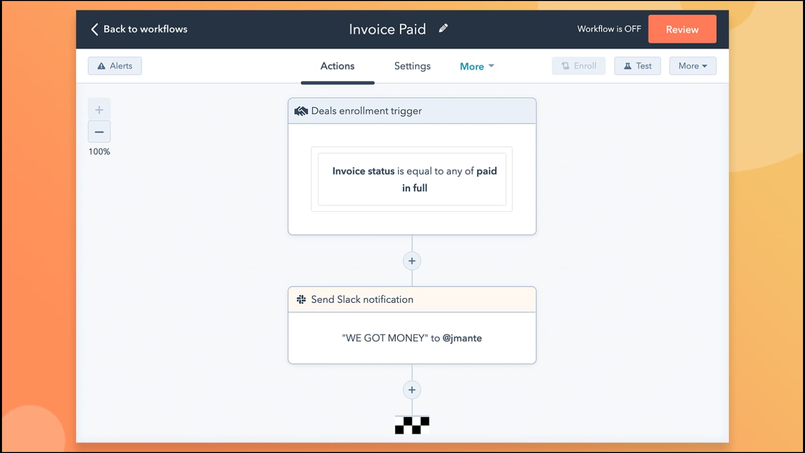 Finance workflow automation example