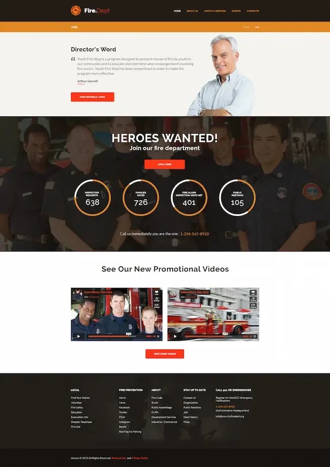 Fire Department is a cross-browser compatible theme 