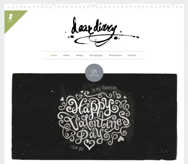 Flat design blog demo of Scalia WordPress theme