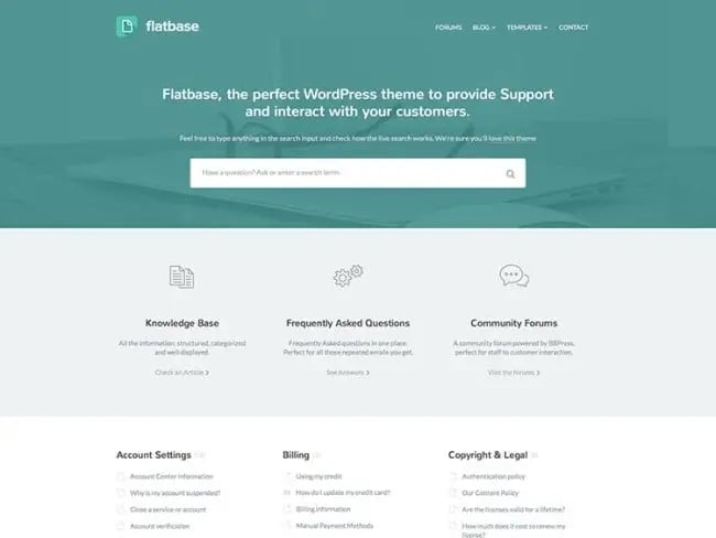 Flatbase wiki WordPress theme
