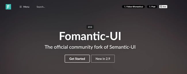 css framework, Fomantic