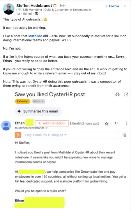 linkedin post by steffen hedebrandt 