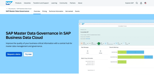 CRM data governance, SAP Master Data Governance