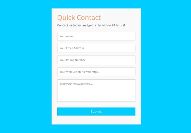 HTML5 Contact Form by Ssbalakumar