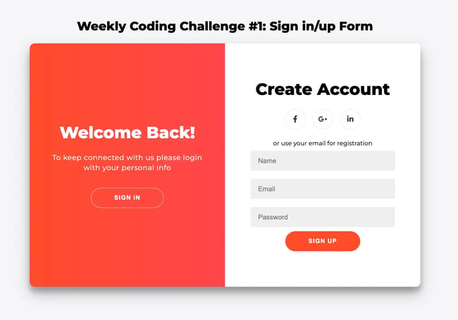 html form templates: Double slider Sign in/up form by Florin Pop