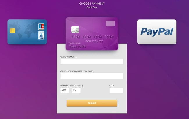 html form templates: Payment Form by Axel Michel