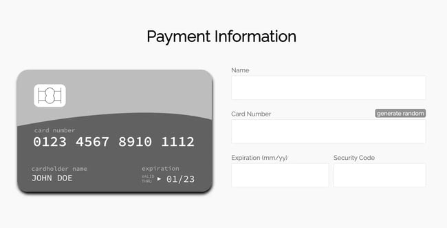 html form templates: Credit Card Payment Form by Adam Quinlan