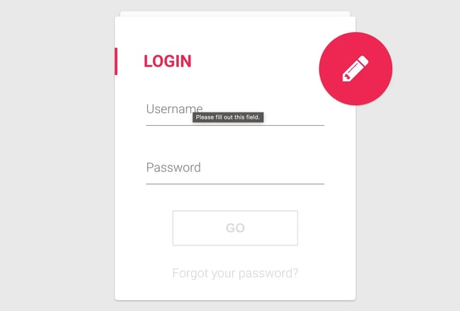 html form templates: Material Login Form by Andy Tran