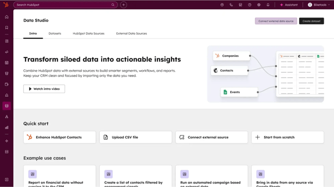 revops software, HubSpot Data Hub