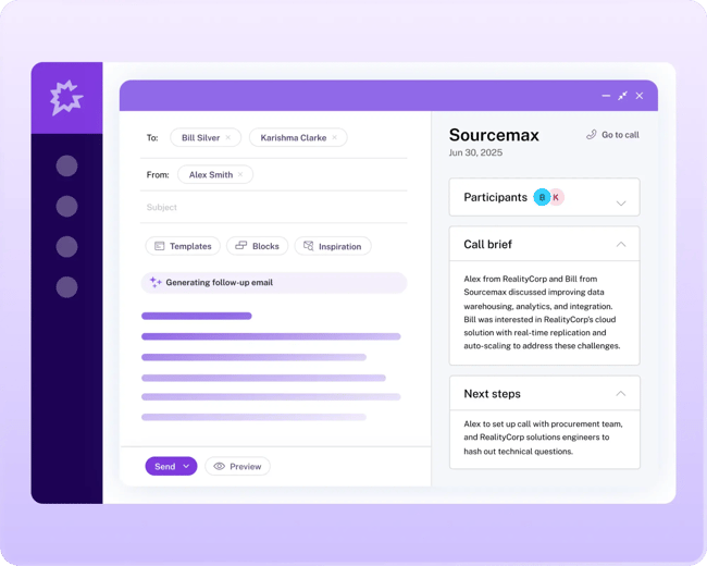sales collaboration tools, Gong AI Composer