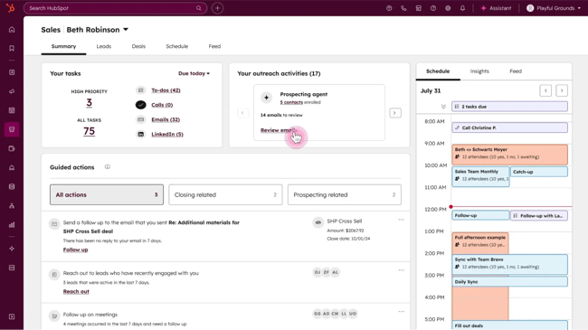 sales collaboration tools, Sales Hub