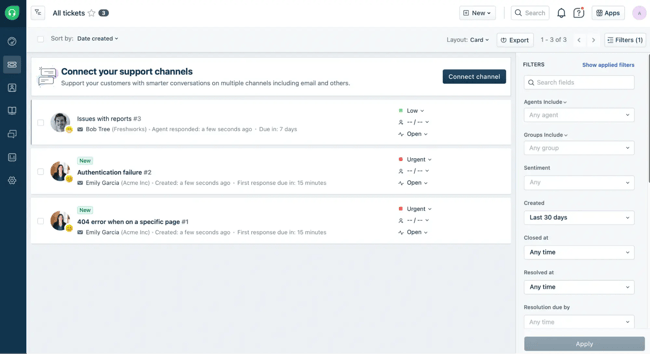 Freshdesk, web-based customer service software.