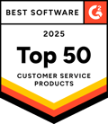 G2 Award Badge: Best Software - Top 50 Customer Service Products