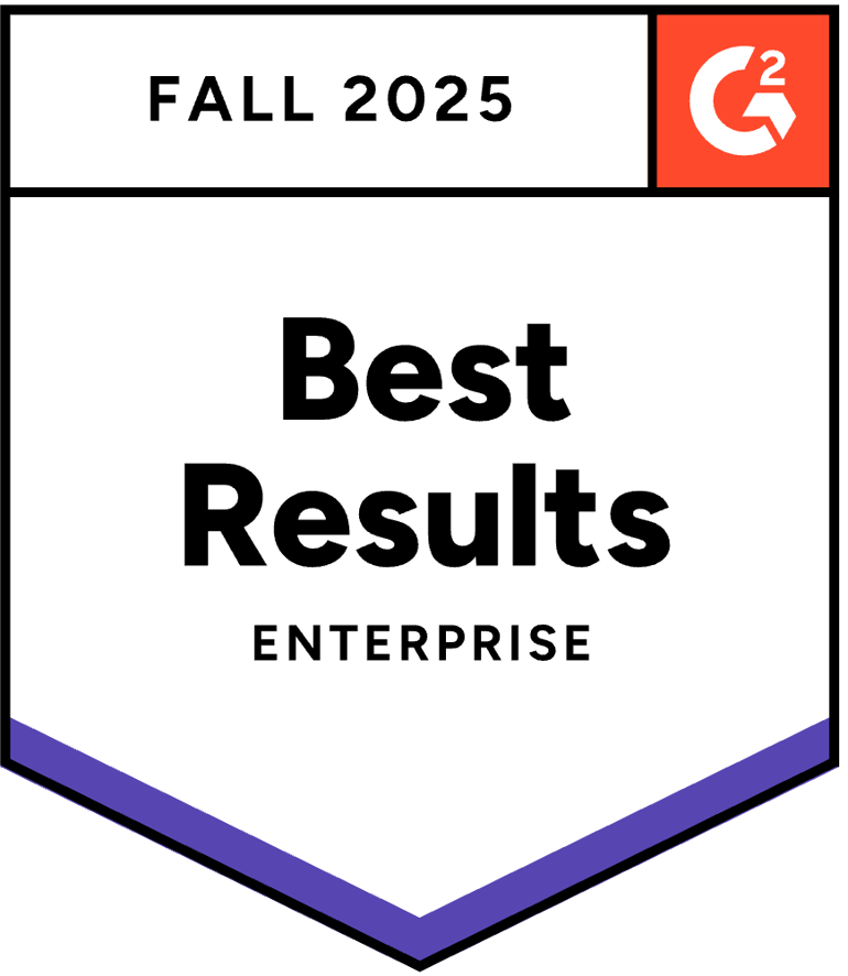 G2-Badge für Best Results Enterprise Winter 2023