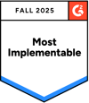 G2 Badge 2024 - Most Implementable