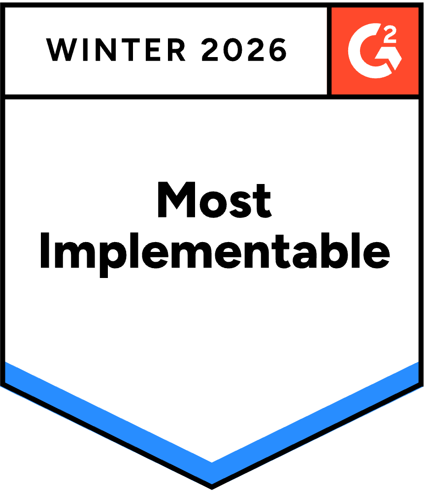 G2 Award Badge for HubSpot CRM: Most Implementable, Spring 2025