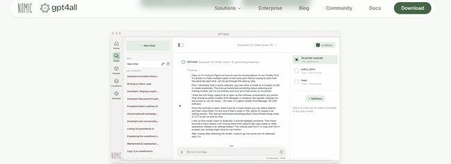 GPT4ALL, AI chat generation