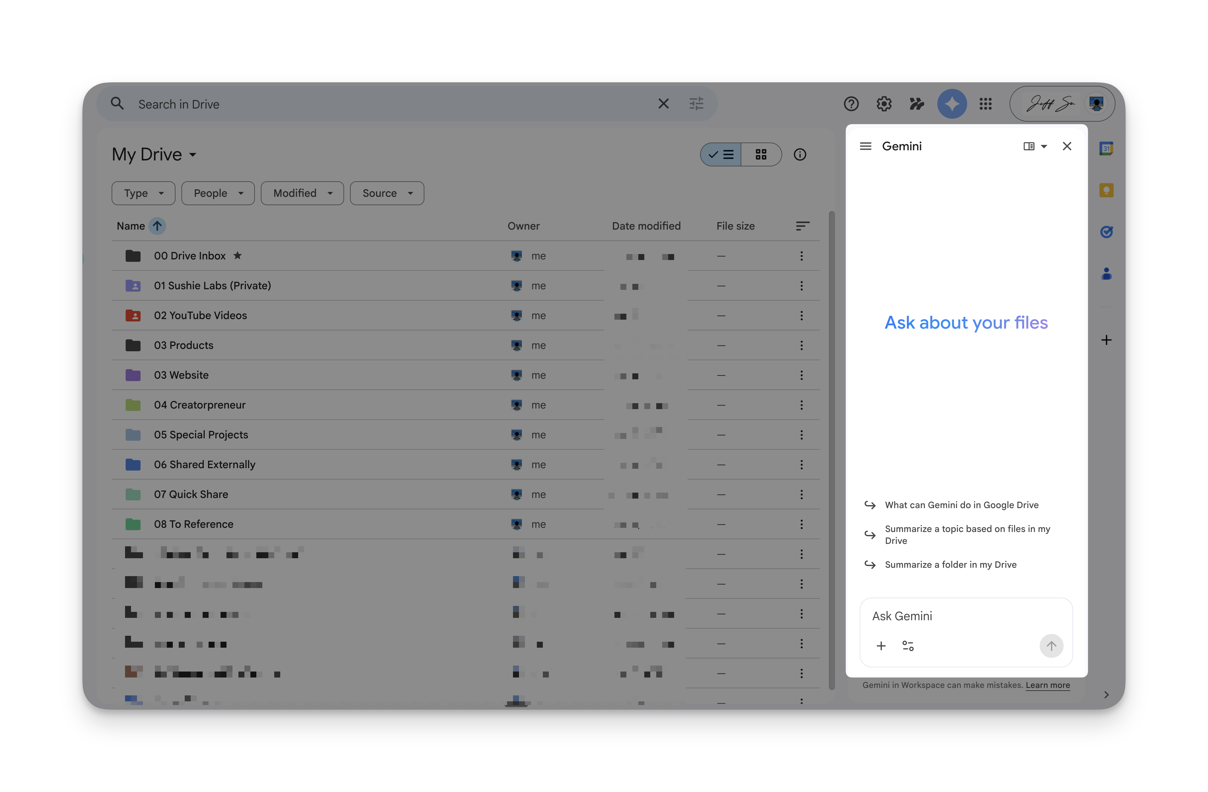 Gemini sidebar