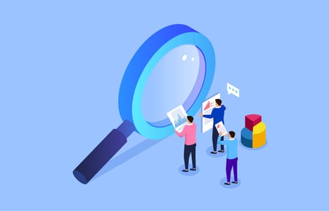Illustration-von-einer-Lupe-in-Anlehnung-an-Google-Updates