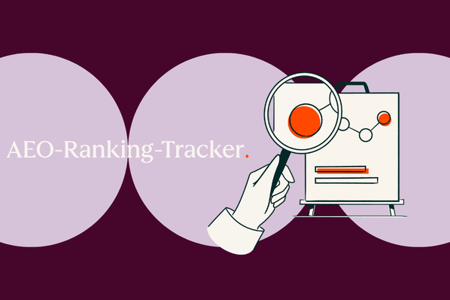 Person analysiert KI-Sichtbarkeit in einem AEO-Ranking-Tracker