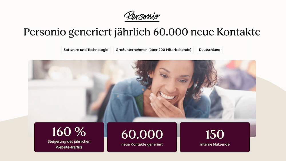 Zusammen mit HubSpot hat Personio 60.000 neue Kunden gewonnen und den Website-Traffic um 160% gesteigert