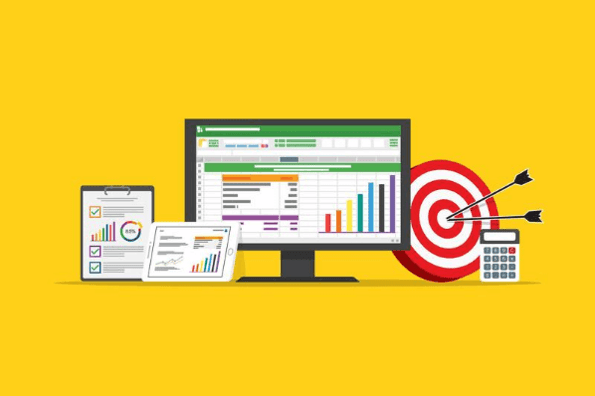 Grafik Excel Tabellen auf Computer und Mobilgeräten