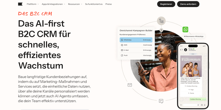 Screenshot der Klaviyo-Website