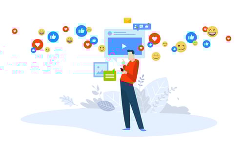 Illustration-einer-Person-die-Facebook-Stories-schaut