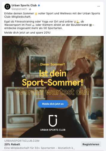 Facebook Anzeige Beispiel