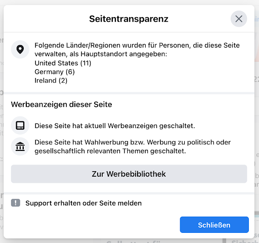 Facebook Ad Library auf Desktop nutzen