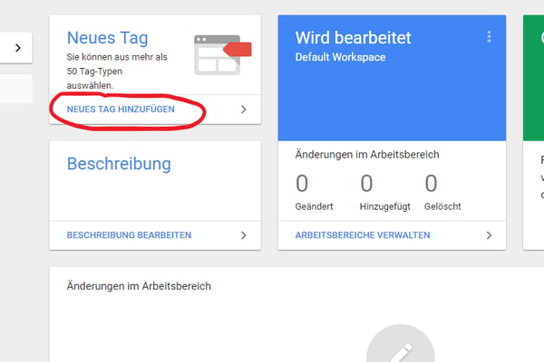 Screenshot Google Tag Manager - neuen Tag