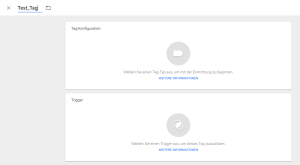 Screenshot Google Tag Manager - Tag benennen