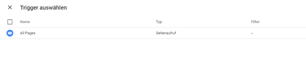 Screenshot Google Tag Manger - Trigger