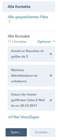 HubSpot CRM - Kontaktansichten filtern HubSpot CRM - Kontaktansichten filtern